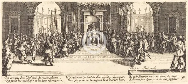 Distribution of Rewards, c. 1633. Creator: Jacques Callot.