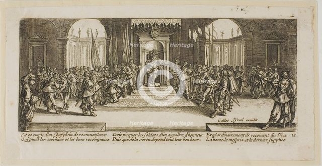 Distribution of Rewards, plate eighteen from The Large Miseries of War, n.d. Creator: Gerard van Schagen.