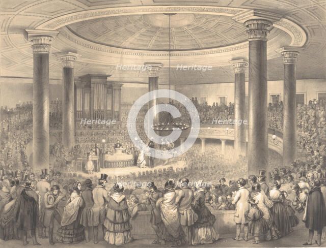 Distribution of the American Art Union Prizes, at the Tabernacle, Broadway, December 24, 1..., 1847. Creators: Francis D'Avignon, Sarony & Co.