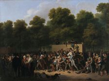 Distribution of wine and food on the Champs-Elysées on the occasion of King's..., 1822. Creator: Boilly, Louis-Léopold (1761-1845)