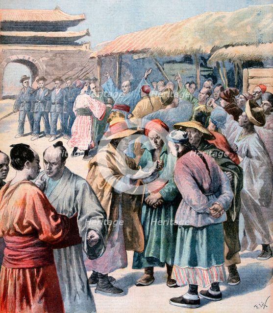 Disturbances in Seoul, Korea, 1894. Artist: Frederic Lix