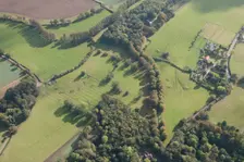 Disused mine shafts and ridge and furrow earthworks, Middleton Tyas, North Yorkshire, 2014. Creator: Historic England Staff Photographer