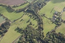 Disused mine shafts and ridge and furrow earthworks, Middleton Tyas, North Yorkshire, 2014. Creator: Historic England Staff Photographer