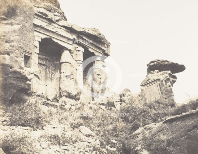 Djébel Selséleh (Silsilis), Steles Architecturales Taillées Dans les C..., 1851-52, printed 1853-54. Creator: Félix Teynard.