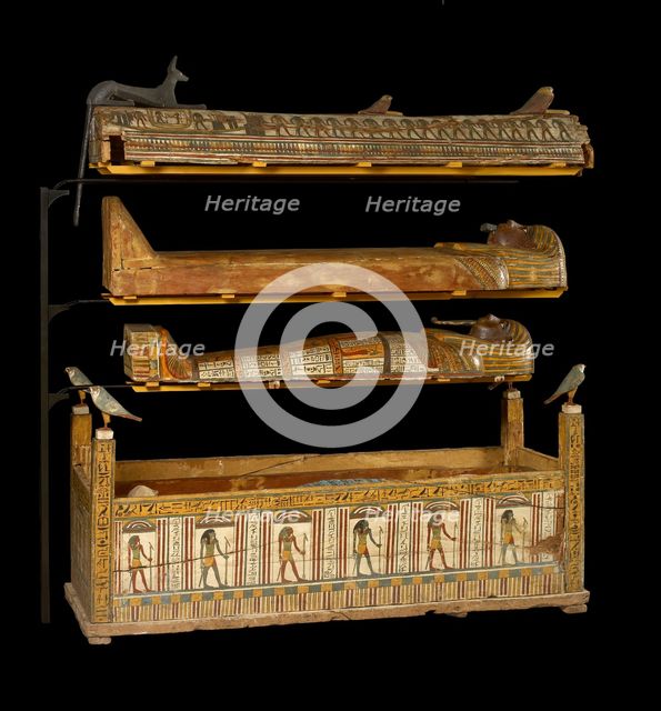 Djeddjehutefankh, complete mummy in inner coffin, Third Intermediate Period, (c1070 BC-715 BC). Artist: Unknown.