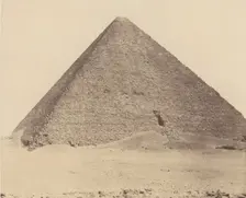 Djizeh (Nécropole de Memphis), Pyramide de Chéops (Grande Pyramide), 1851-52, printed 1853-54. Creator: Félix Teynard