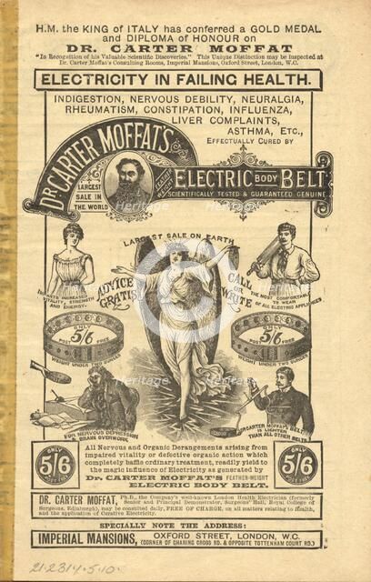 Dr Carter Moffat Electric Body Belt, 1910s. Artist: Unknown
