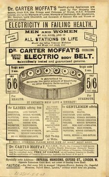 Dr Carter Moffat Electric Body Belt, 1910s