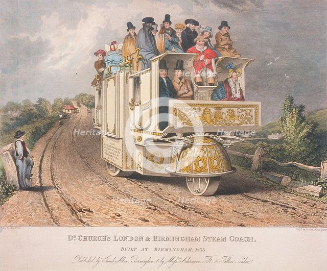 Dr Church's London and Birmingham Steam Coach, 1833. Artist: Josiah Allen