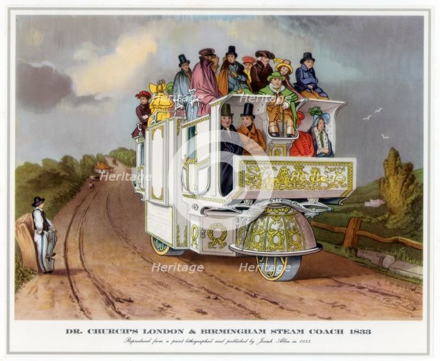 'Dr Church's London and Birmingham Steam Coach', 1833. Artist: Unknown