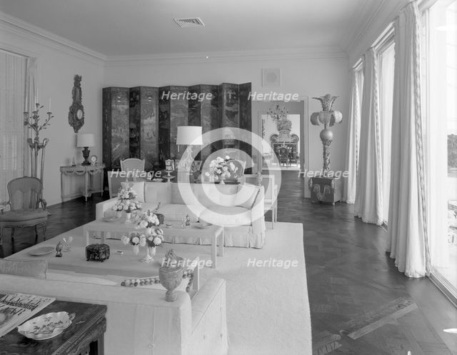 Dr. and Mrs. Leon Levy, residence at 1409 S. Ocean Blvd., Palm Beach, 1959. Creator: Gottscho-Schleisner, Inc.