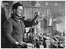 Dr Atkinson in his Laboratory 1911-1912. Artist: Herbert Ponting