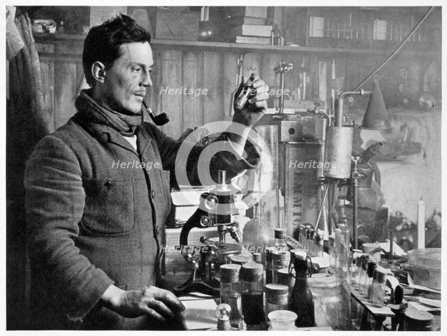 'Dr Atkinson in his Laboratory', 1911-1912. Creator: Herbert Ponting.