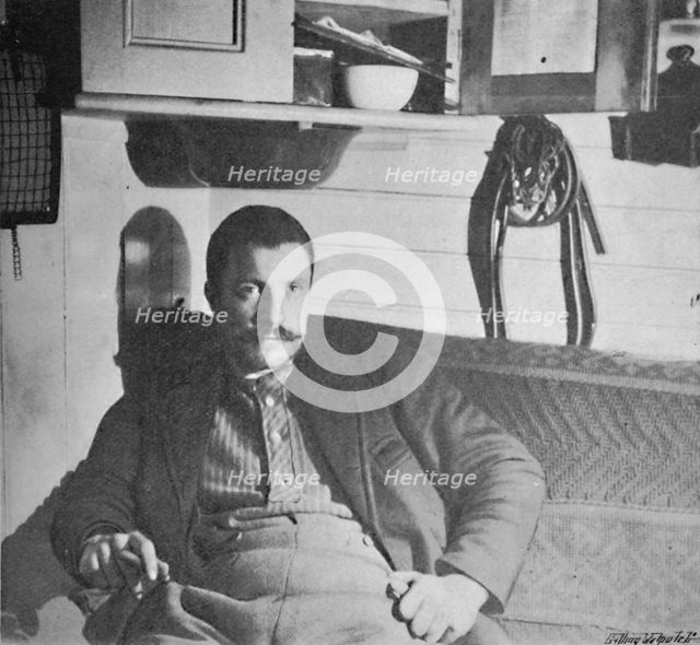 'Dr. Blessing in his Cabin', 1893-1896, (1897). Artist: Unknown.
