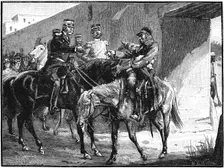Dr Brydon arriving at Jelalabad with news of British deaths, First Anglo-Afghan War, 1842, (c1885)