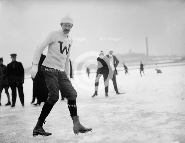 Dr. C.E. Meyers of Treasury Department - Skating, 1912. Creator: Harris & Ewing.