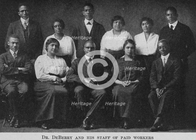 Dr. DeBerry and his staff of paid workers, 1922. Creator: Unknown.
