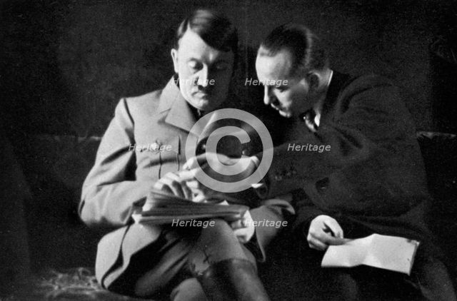 'Dr Dietrich submits press reports to the Führer', 1936. Artist: Unknown