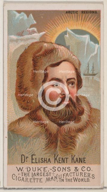 Dr. Elisha Kent Kane, from the series Great Americans (N76) for Duke brand cigarettes, 1888., 1888. Creator: Unknown.
