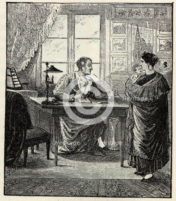 Dr. Ernst Ludwig Heim (1747-1834) in his consulting room, 1822. Creator: Henschel Brothers.