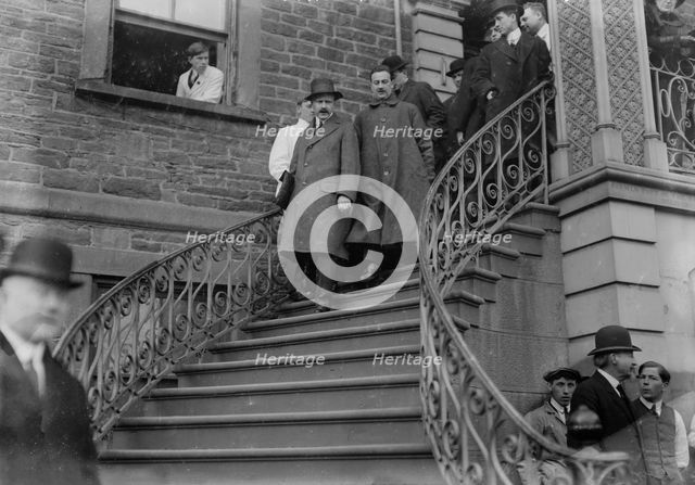 Dr. F.F. Friedmann leaving hospital, 1913. Creator: Bain News Service.