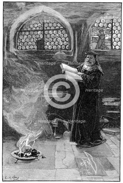 Dr Faustus (1488-1541) conjuring up Mephistopheles. Artist: Unknown