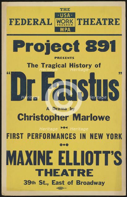 Dr. Faustus, New York, [1936]. Creator: Unknown.