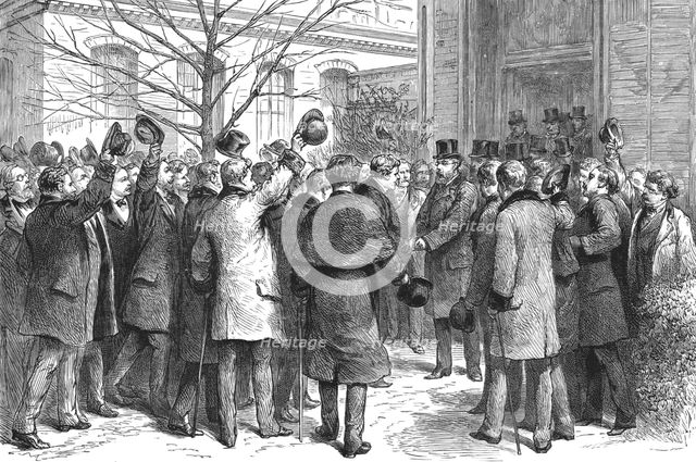 ''Dr. Koch's Treatment for Consumption at the Royal Hospital, Berlin; Dr. Koch leaving the Royal Hos Creator: Unknown.