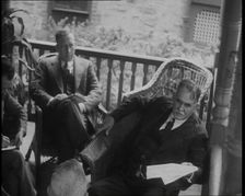 Dr John F Condon Being Interview by American Police Officers, 1930s. Creator: British Pathe Ltd