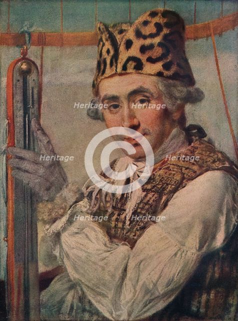 Dr John Jeffries, American balloonist, 1786. (1911). Artist: Unknown