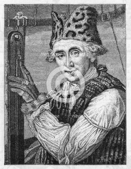 Dr John Jeffries, American balloonist, 1786. Artist: Unknown