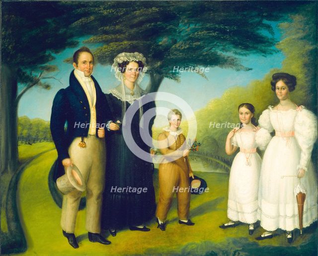 Dr. John Safford and Family, c. 1830. Creator: Reuben Rowley.