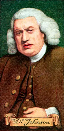 Dr. Johnson, taken from a series of cigarette cards, 1935