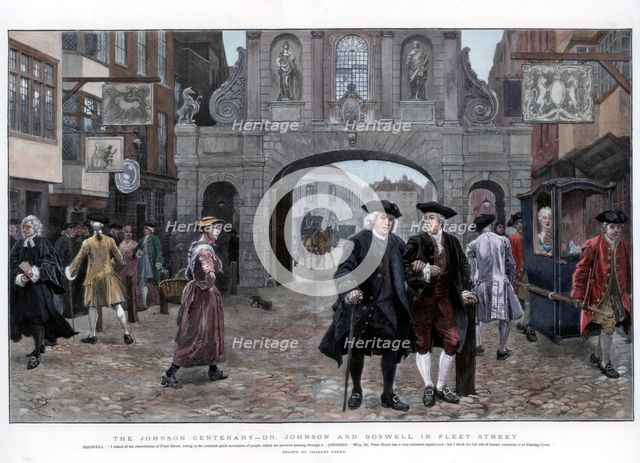 Dr Johnson and Boswell in Fleet Street, (1884).Artist: Charles Green