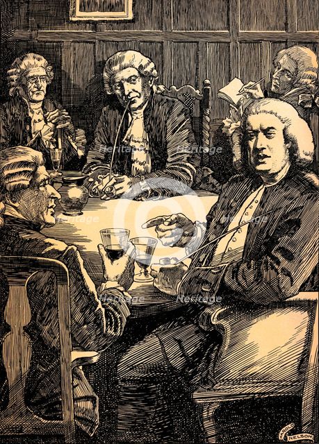 'Dr. Johnson Discoursing With His Friends', c1900, (1912). Artist: Harold Edward Hughes Nelson.
