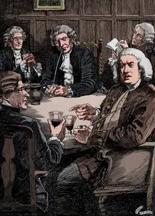 Dr. Johnson Discoursing With His Friends c1900, (1912). Artist: Harold Edward Hughes Nelson