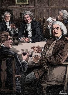 Dr. Johnson Discoursing With His Friends c1900, (1912). Artist: Harold Edward Hughes Nelson