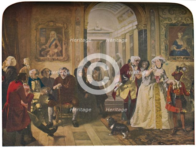 'Dr. Johnson in the Ante-Room of Lord Chesterfield, Waiting for an Audience, 1748', (1845), (c1950). Creator: Edward Matthew Ward.