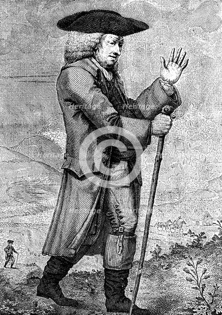 'Dr Johnson in his travelling dress, as described in Boswell's Tour,' c1773, (1786). Artist: Thomas Trotter