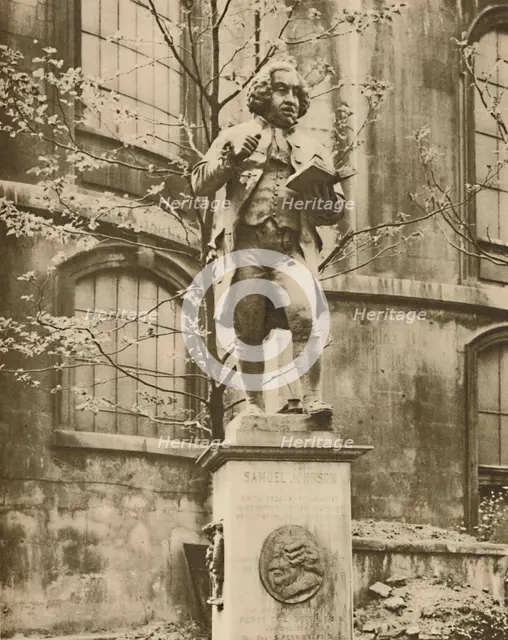 'Dr. Johnson on his Pedestal, Whence He Can See Fleet Street', c1935. Creator: Donald McLeish.