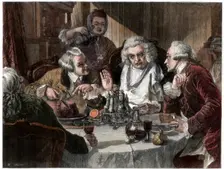 Dr Johnson's first interview with John Wilkes 1866.Artist: W Thomas