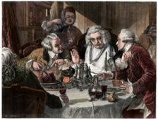 Dr Johnson's first interview with John Wilkes 1866.Artist: W Thomas