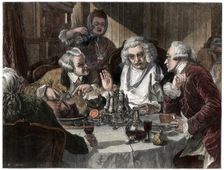 Dr Johnson's first interview with John Wilkes 1866.Artist: W Thomas