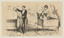 Dr. Lynn performs a magical illusion, 1870. Creator: Unknown