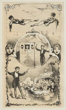 Dr. Lynn performs magical illusions, 1870. Creator: Unknown