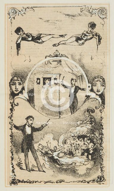 Dr. Lynn performs magical illusions, 1870. Creator: Unknown.