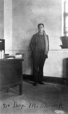Dr. Max Munk, chief of aerodynamics, in his office at Langley, Virginia, USA, 1926. Creator: Unknown