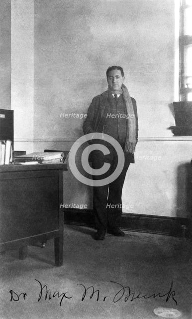 Dr. Max Munk, chief of aerodynamics, in his office at Langley, Virginia, USA, 1926. Creator: Unknown.