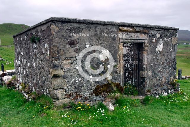 Dr MacLean's tomb, Kilmuir Graveyard, Skye, Highland, Scotland. Creator: Peter Thompson.