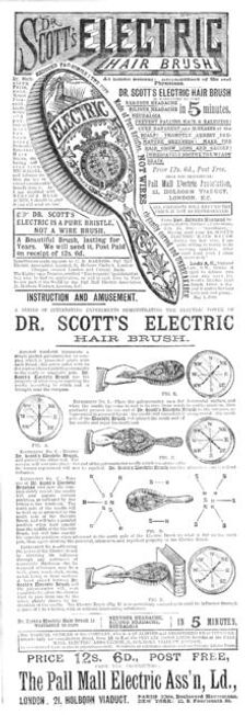 Dr. Scott's Electric Hair Brush, 1883. Creator: Unknown